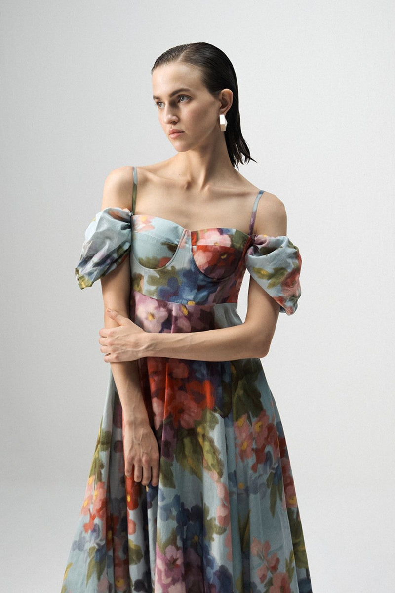 DARLINGTON BRALETTE DRESS satin by Yam in multi color for women Worldwide