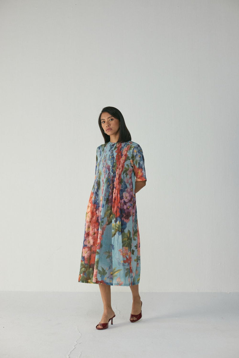 DARLINGTON PINTUCKS DRESS cotton by Yam in multi color for women Worldwide