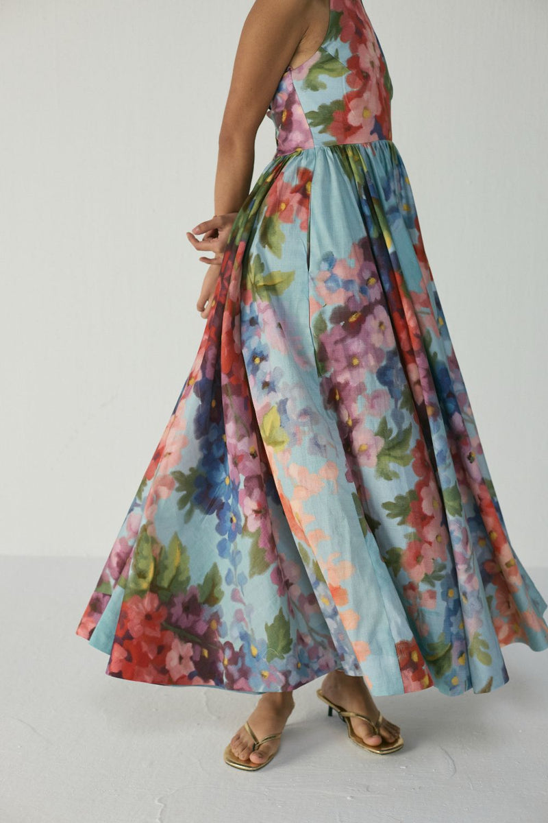 DARLINGTON HALTER NECK DRESS satin by Yam in multi color for women Worldwide