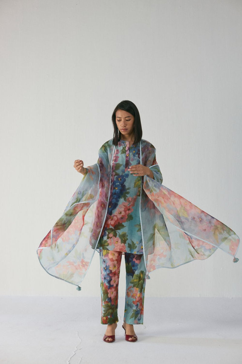 DARLINGTON SHORT KURTA SET cotton by Yam in multi color for women Worldwide