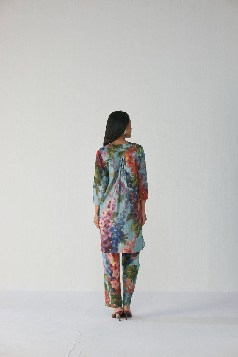 DARLINGTON SHORT KURTA SET cotton by Yam in multi color for women Worldwide