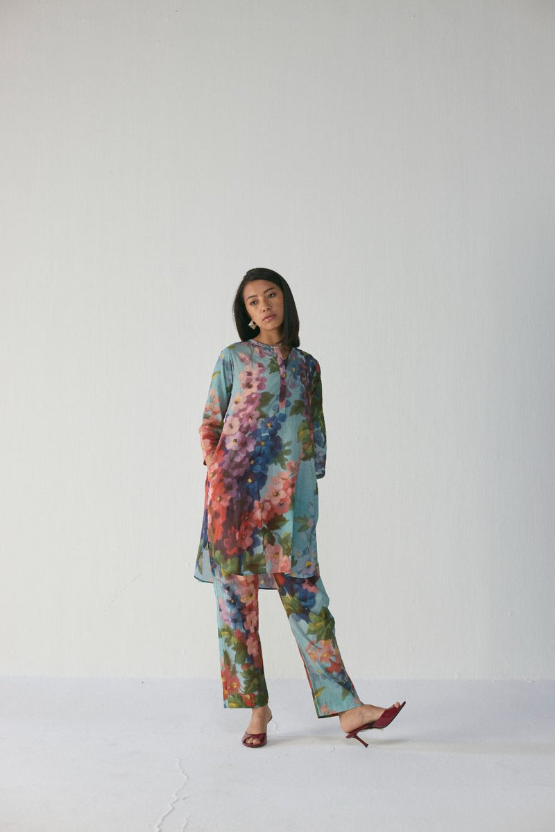 DARLINGTON SHORT KURTA SET cotton by Yam in multi color for women Worldwide