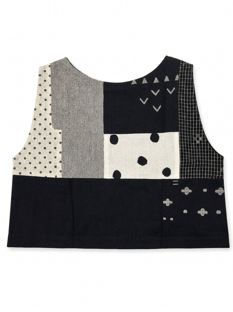 Dawn Chorus Top-Monochrome handwoven cotton top/shirt by World of Crow in multi-color for women Worldwide