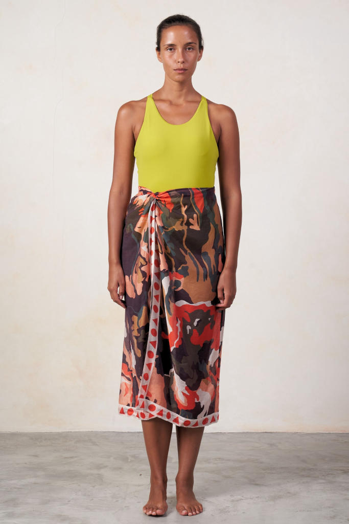 Derya midi sarong skirt