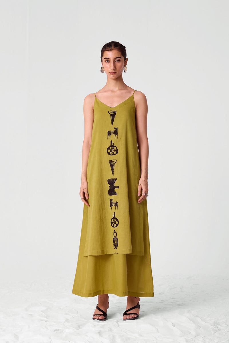 Dhaani Yellow Printed Dress