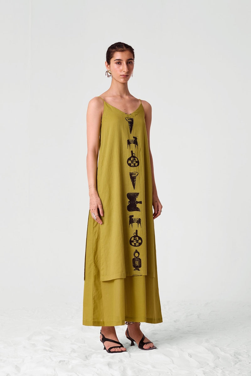 Dhaani Yellow Printed Dress