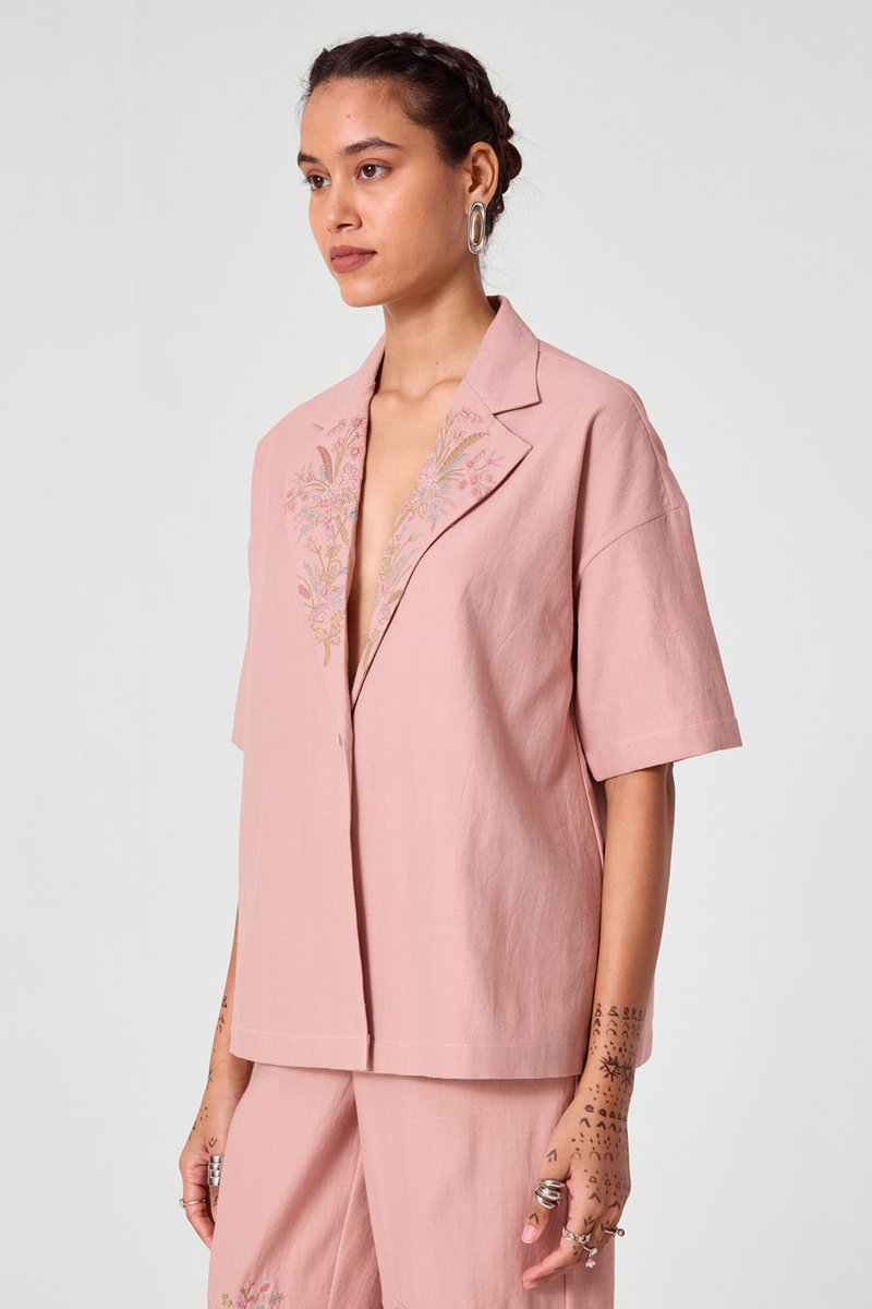 Dheer Handwoven Embroidered Pink Jacket