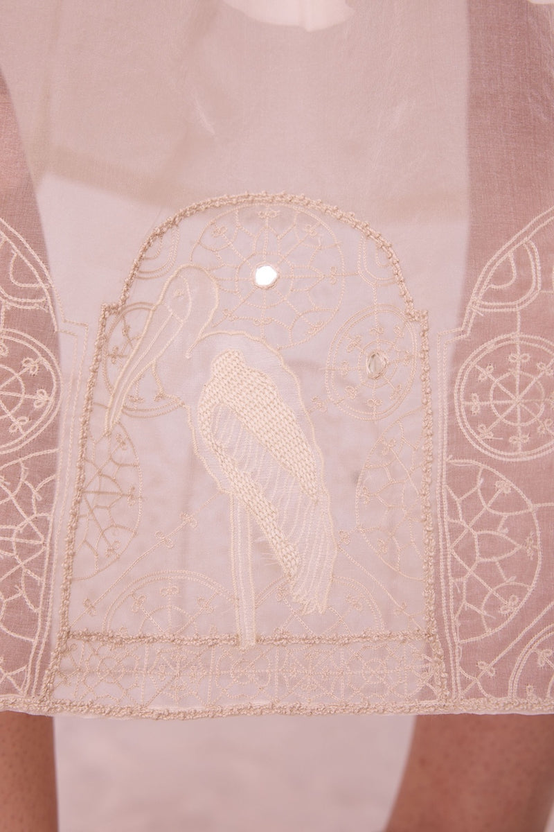 Dhuthi Off White Embroidered Skirt