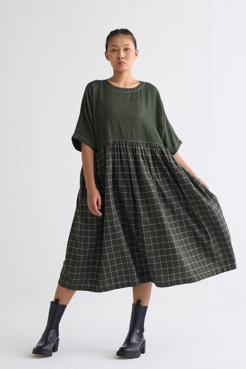 Dolman Dress Co-ord - Olive Dress,Co-ord Set by THREE for women Worldwide