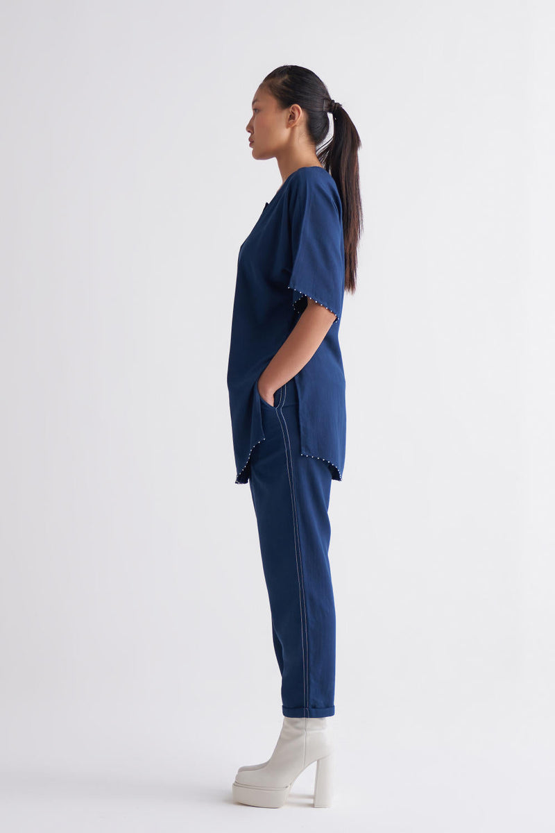 Dolman Sleeve Top Co-ord - Navy Co-ord Set,Top & Tunics by THREE for women Worldwide