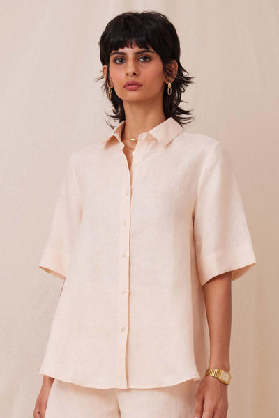 Dora Light Blush Linen Shirt