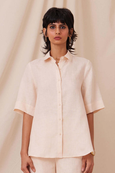 Dora Light Blush Linen Shirt