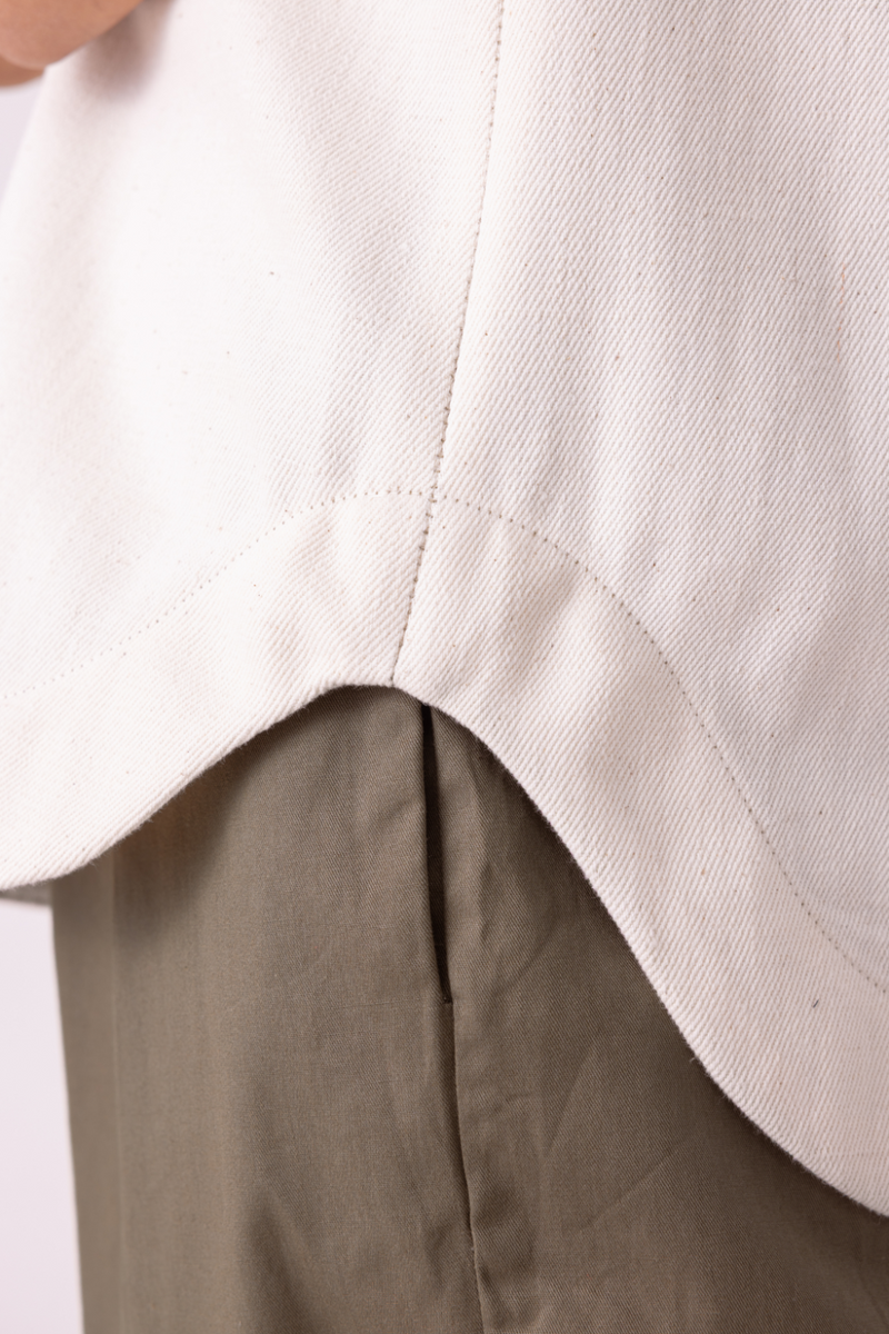 Dorothy Off White Handwoven Denim Top khadi denim by The Summer House for women Worldwide