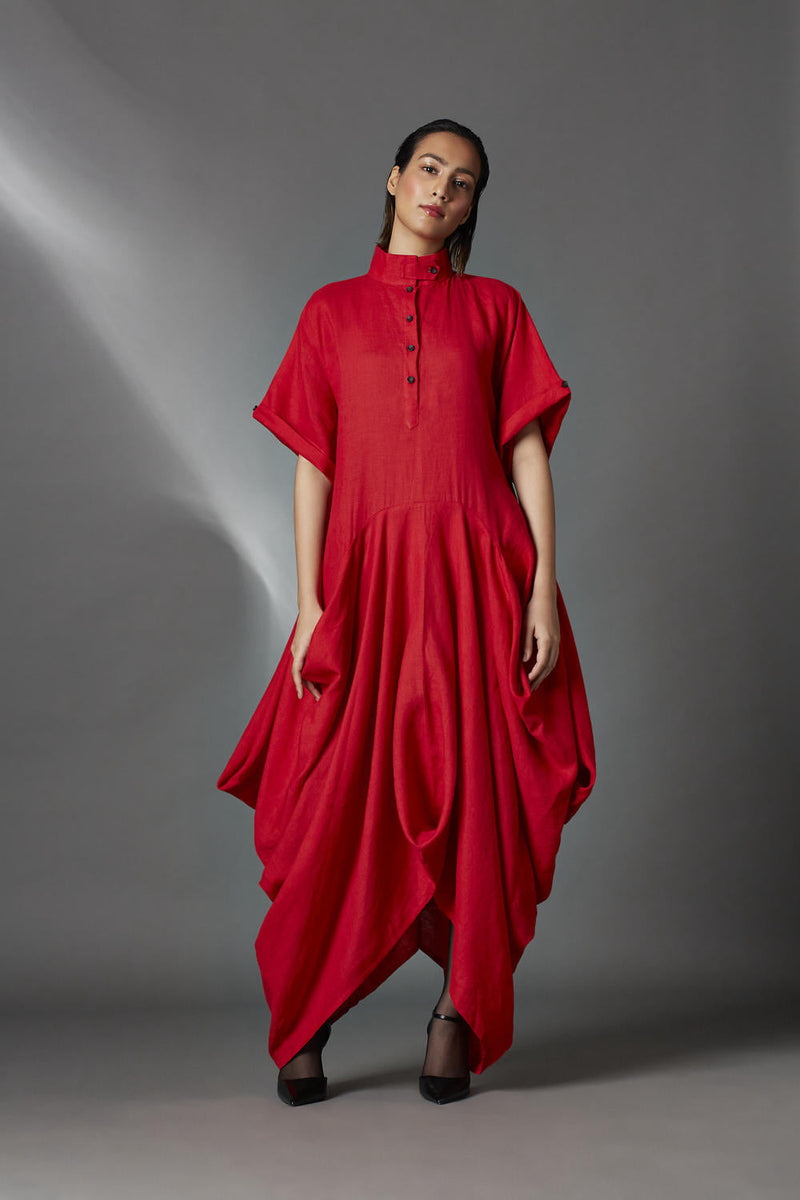 Dove Dress-Red by Chola in red color for women Worldwide