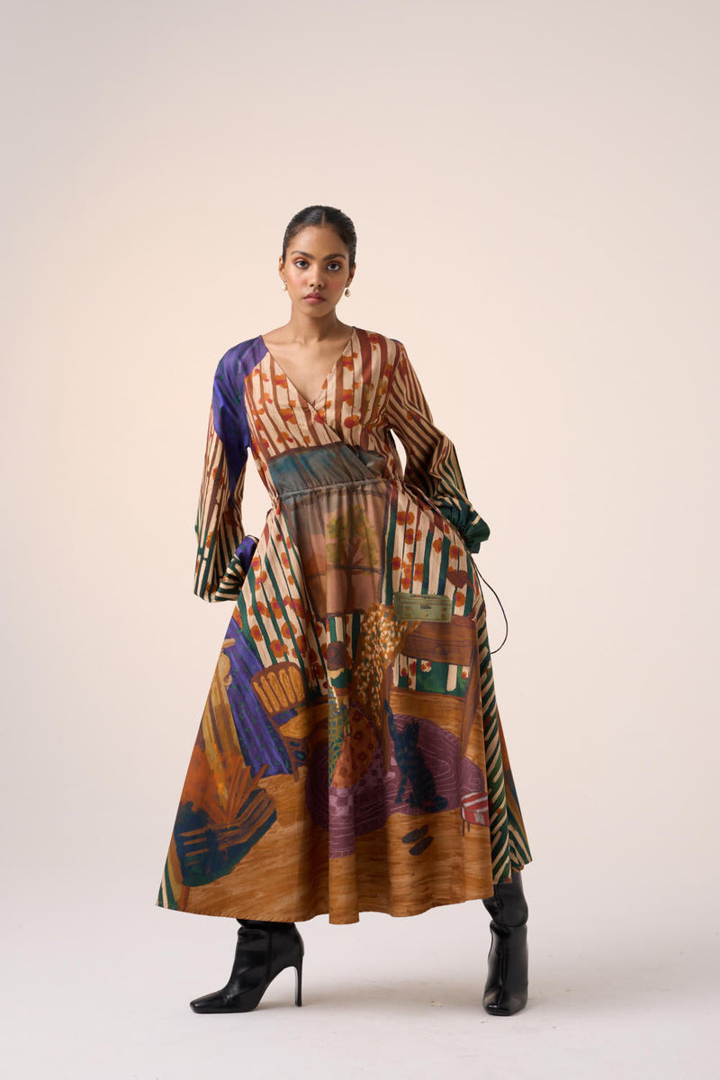 DRAWSTRING DRESS-HOME ALONE cotton by CORD for women Worldwide