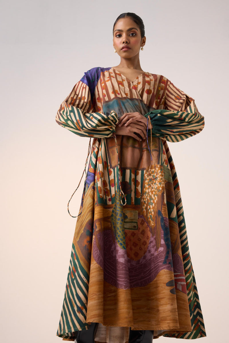 DRAWSTRING DRESS-HOME ALONE cotton by CORD for women Worldwide