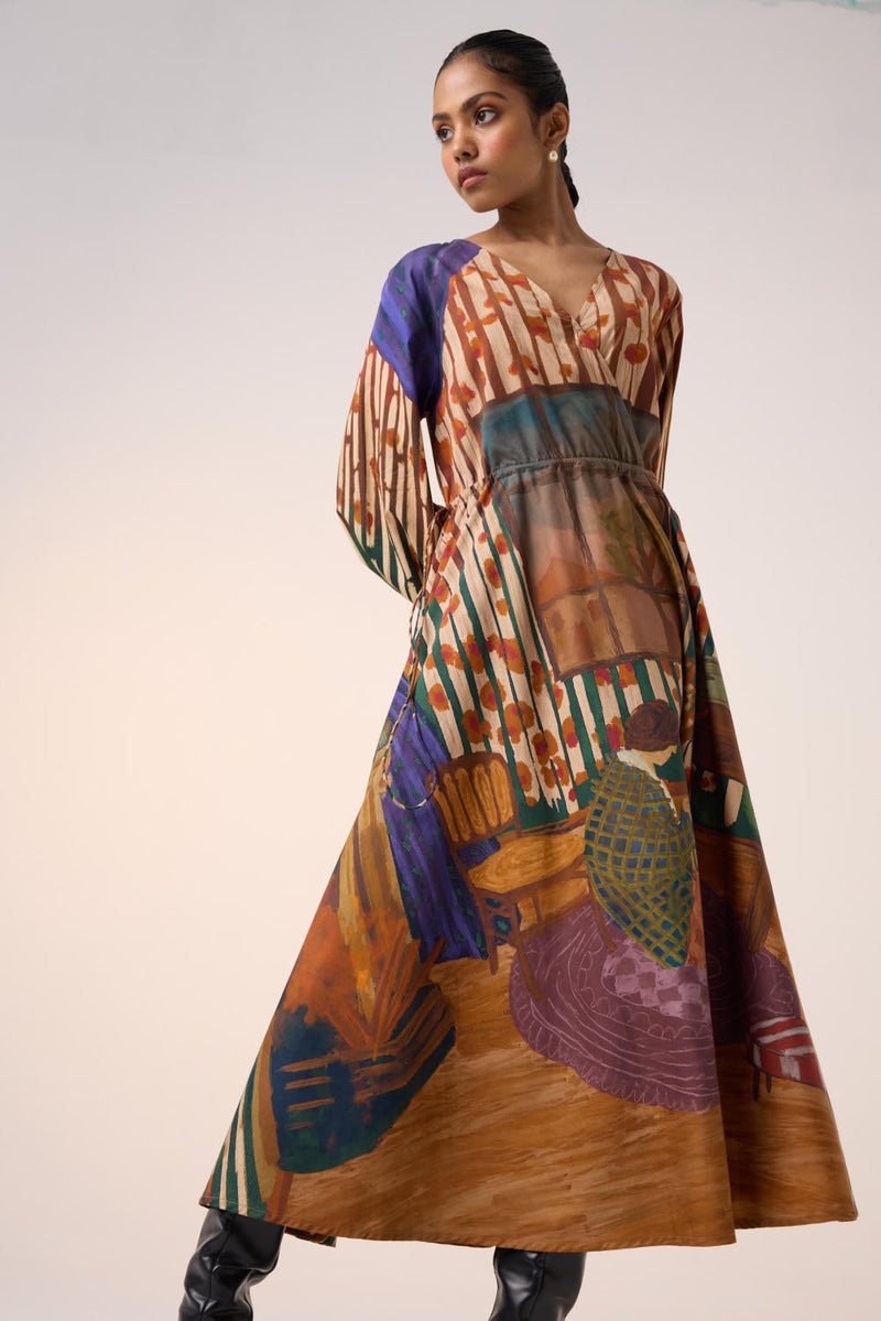 DRAWSTRING DRESS-HOME ALONE cotton by CORD for women Worldwide