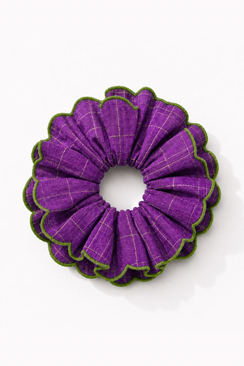Drift Scallop Scrunchie cotton hair accessorie by JodiLife in purple for women Worldwide