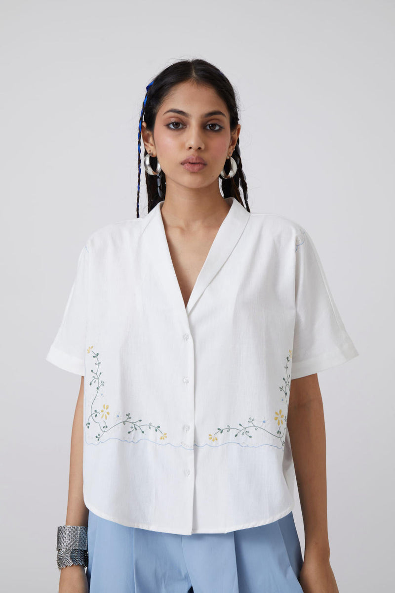 Dua - Shirt Top & Tunics by The Summer House in white color for women Worldwide