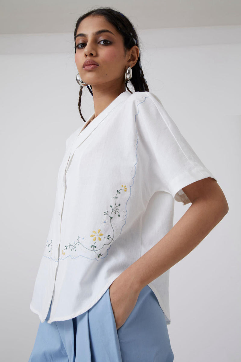Dua - Shirt Top & Tunics by The Summer House in white color for women Worldwide