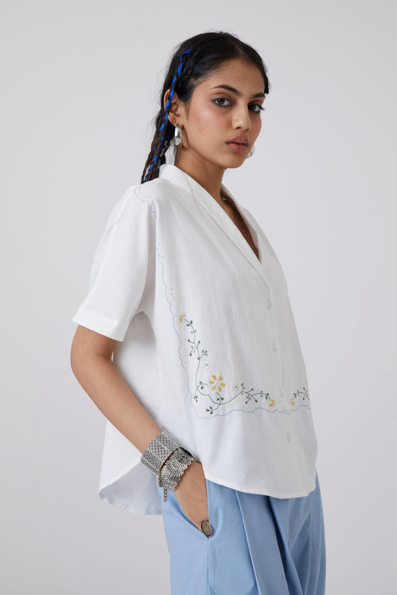 Dua - Shirt Top & Tunics by The Summer House in white color for women Worldwide
