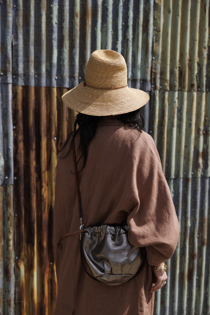 Lightweight Checkered Duster Jacket — Terracotta 100% cotton by World of Crow in beige color for women Worldwide