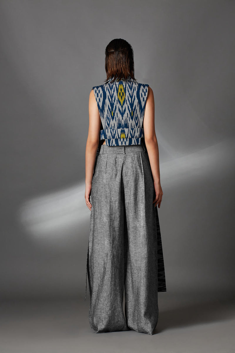 Dustin Trousers-Ash Grey by Chola in grey color for women Worldwide