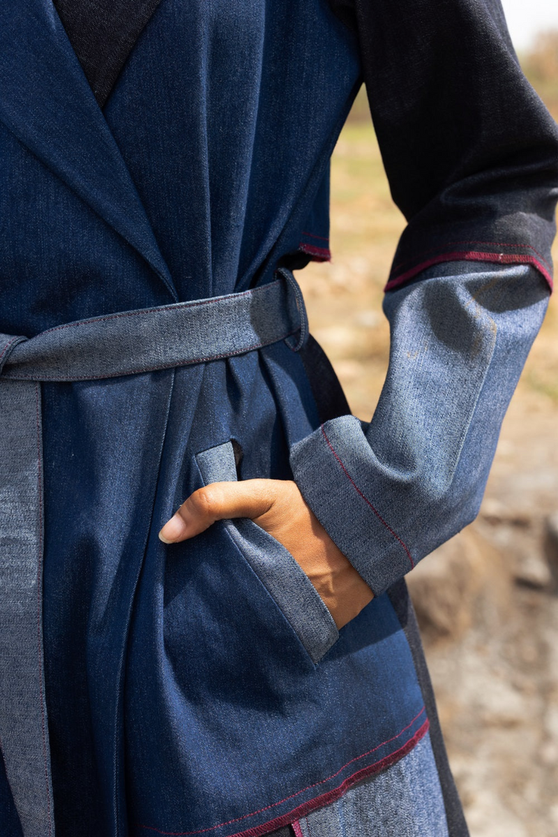 Amelia Denim Trench mul by Doodlage in multi color for women Worldwide