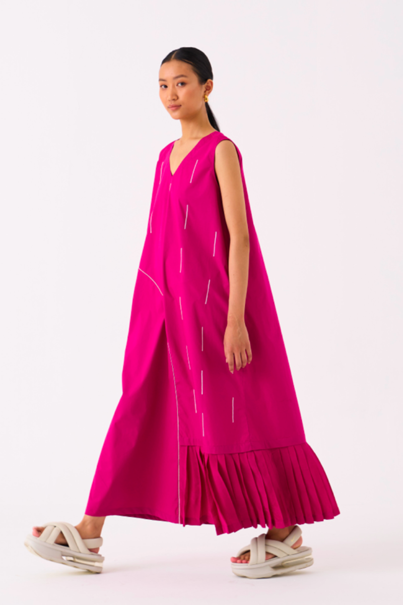 RAINDROP DRESS-FUSCHIA