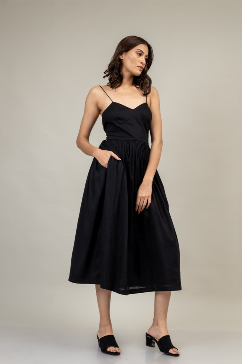 MARY BLACK DRESS by Doodlage in black color for women Worldwide