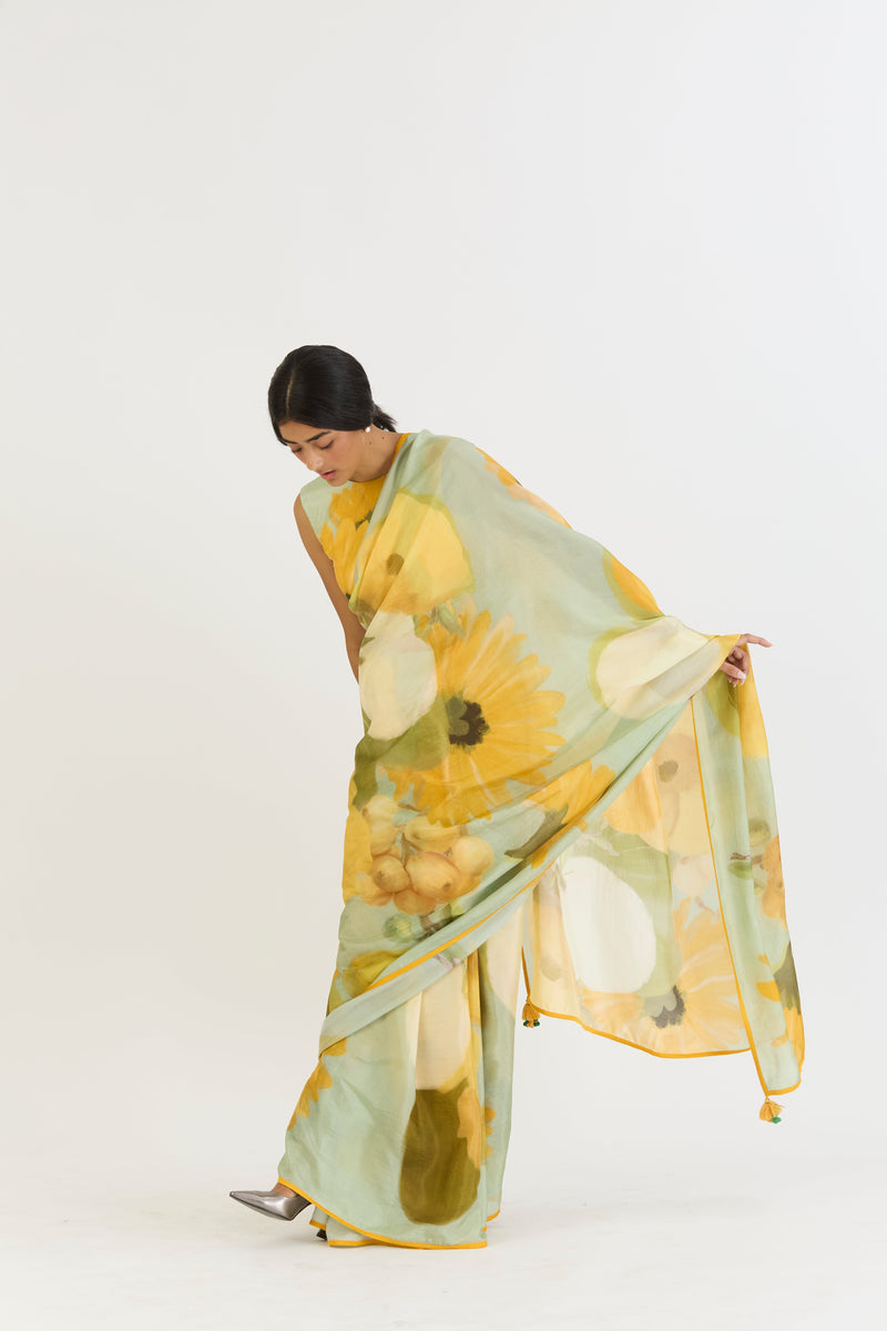 LEMONADE SAREE silk by Yam in yellow color for women Worldwide