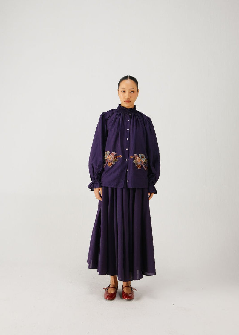 Elsa top-Ink parrot emb. silk by CORD for women Worldwide