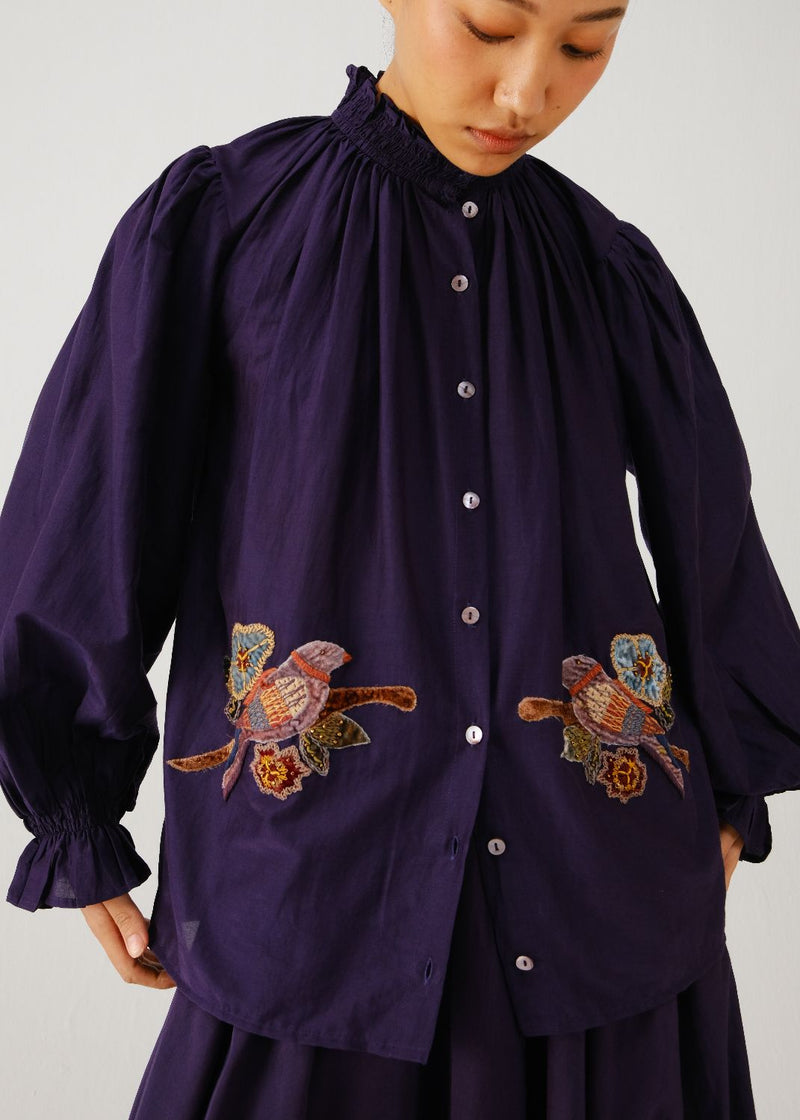 Elsa top-Ink parrot emb. silk by CORD for women Worldwide