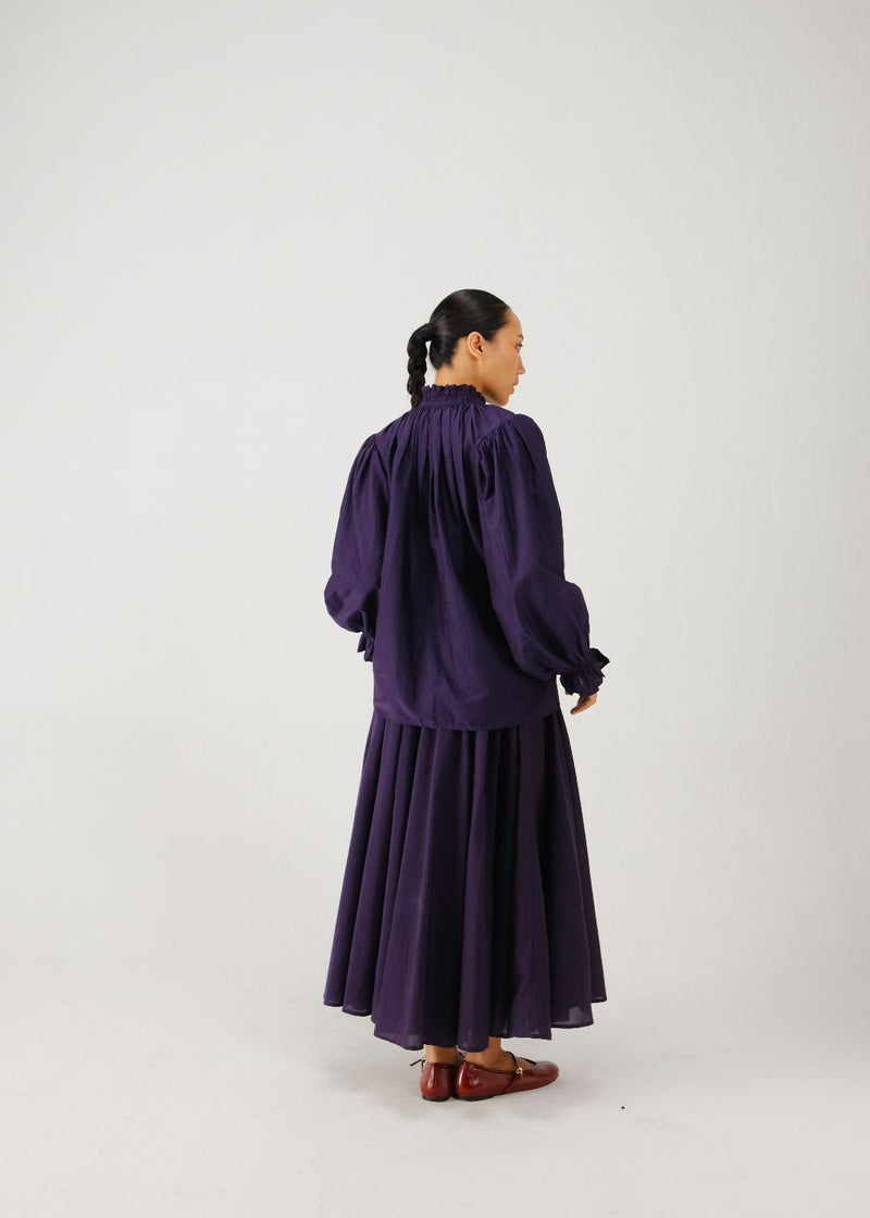 Emily skirt-Ink folk emb. silk by CORD for women Worldwide