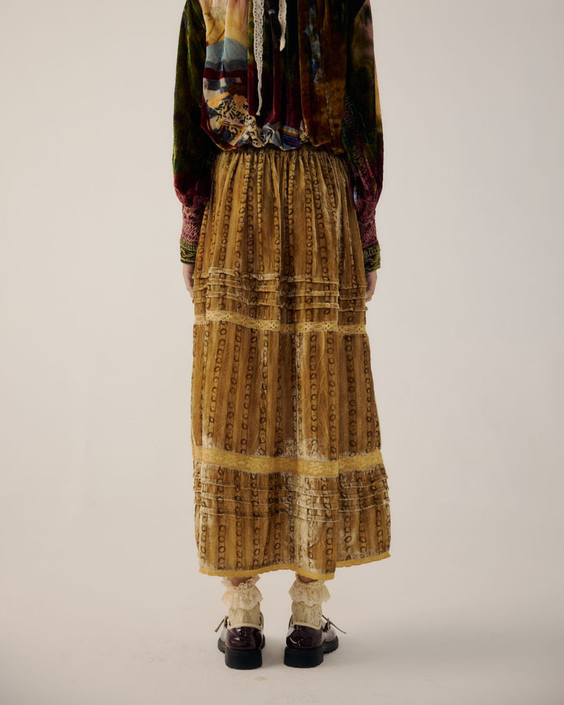 EMILY SKIRT-Mustard Stripes by CORD for women Worldwide