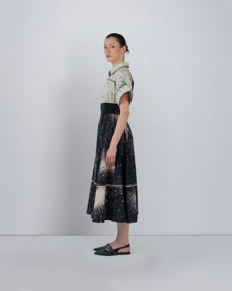 ESTHER DRESS - Black + Ivory dress by Leh Studios in black for women Worldwide