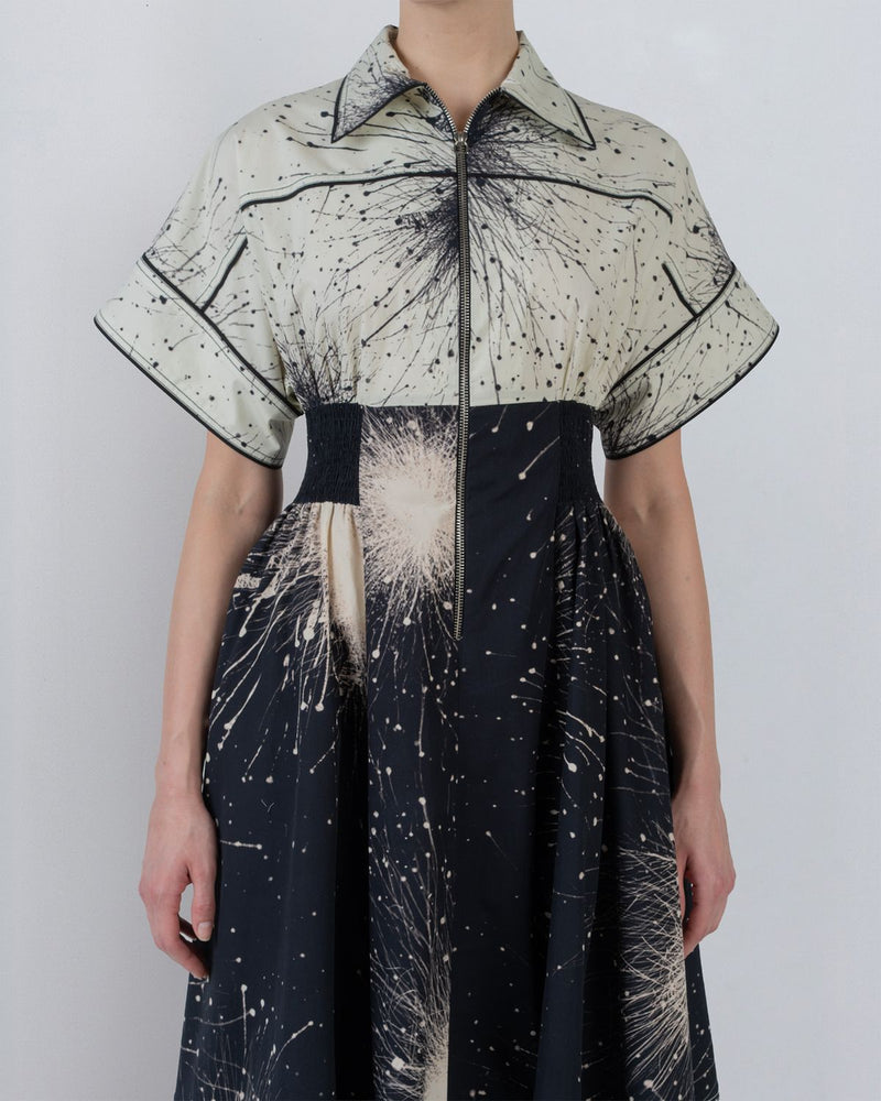 ESTHER DRESS - Black + Ivory dress by Leh Studios in black for women Worldwide
