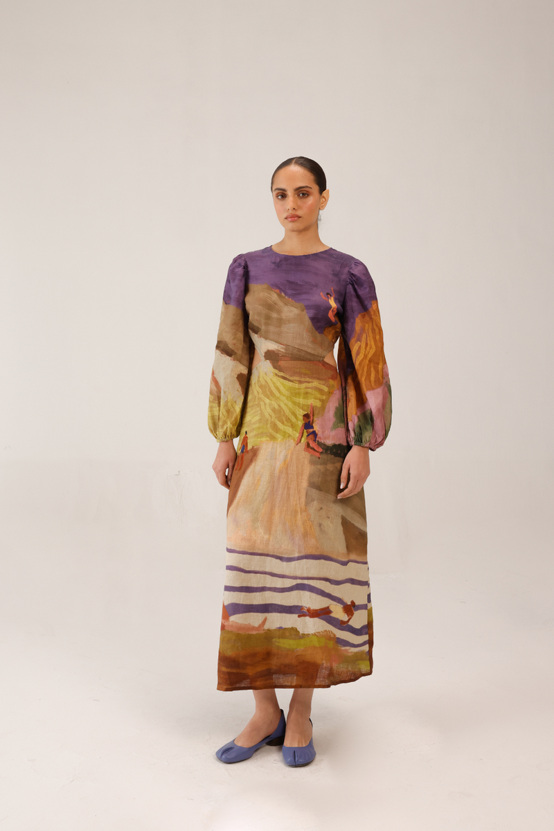 EURO LONG DRESS - SWIMMERS all linen by CORD for women Worldwide