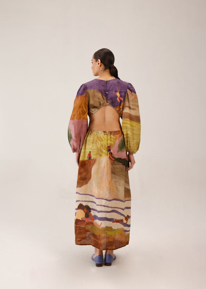 EURO LONG DRESS - SWIMMERS all linen by CORD for women Worldwide