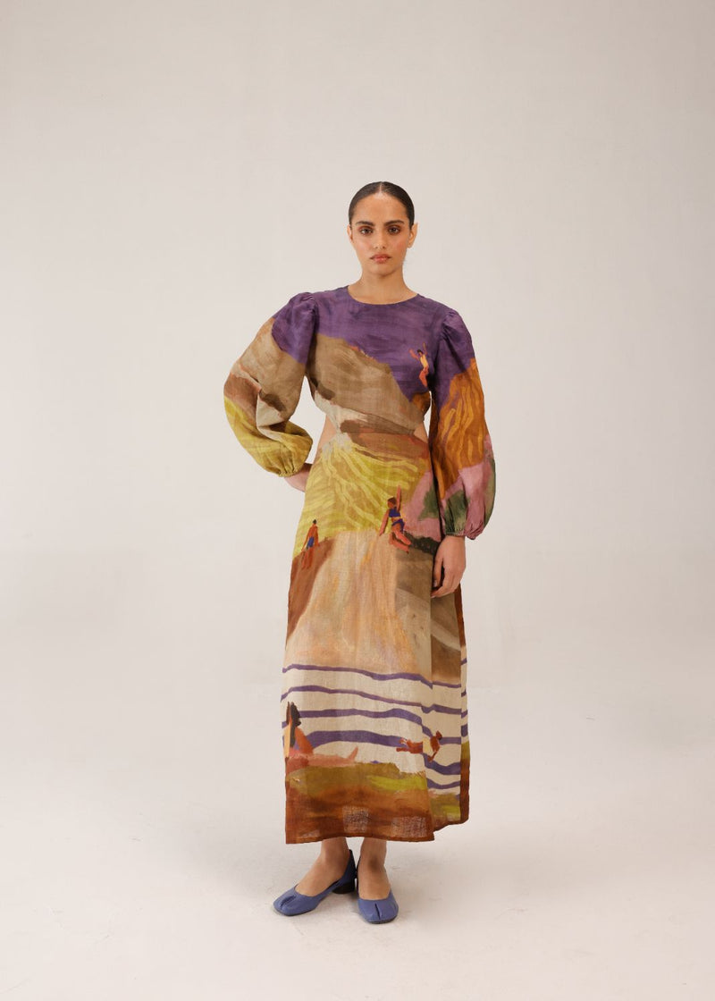 EURO LONG DRESS - SWIMMERS all linen by CORD for women Worldwide