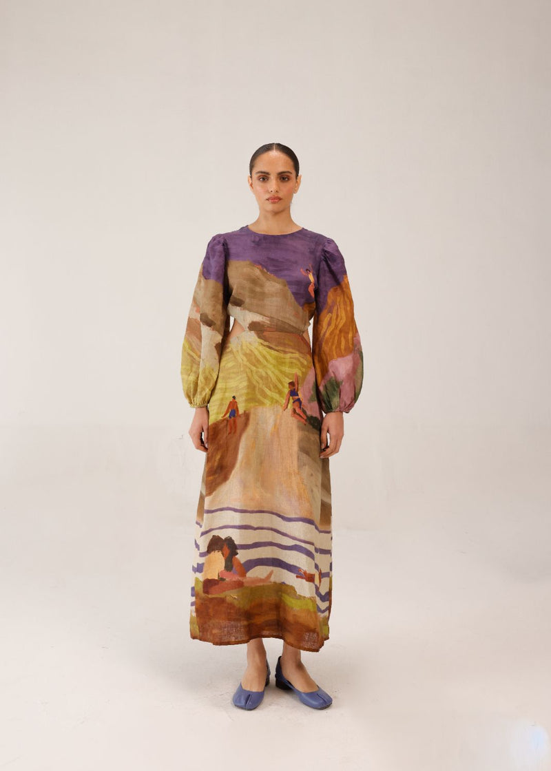 EURO LONG DRESS - SWIMMERS all linen by CORD for women Worldwide