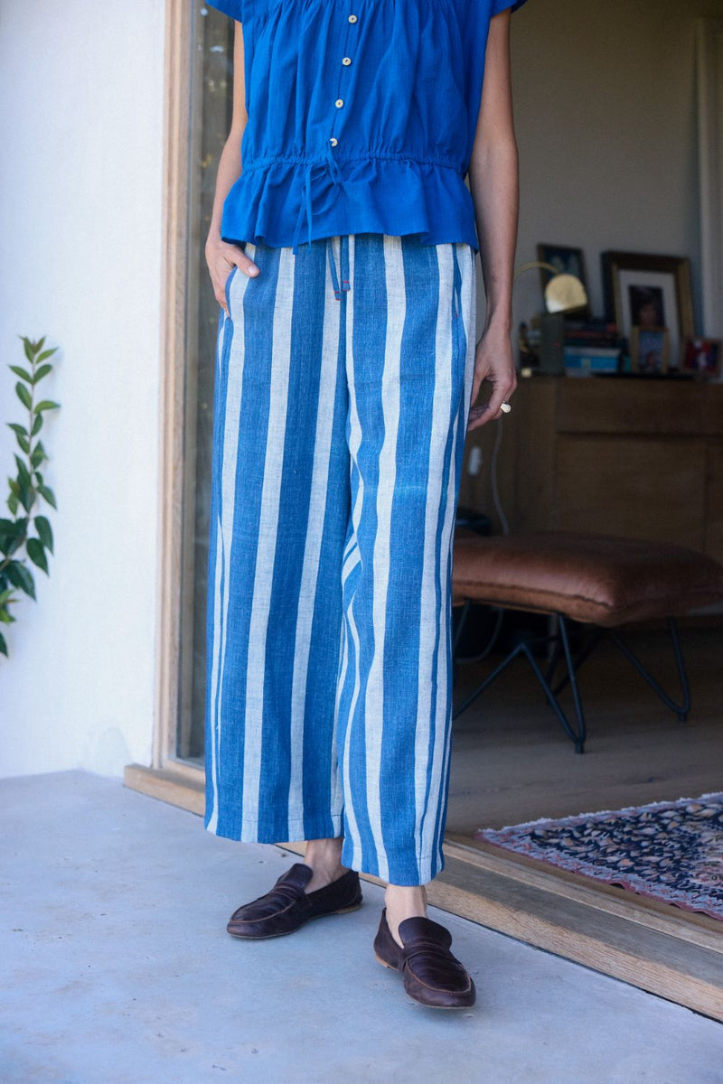 Easy Pants – Organic Indigo Stripe