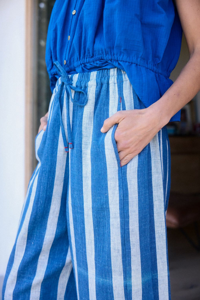 Easy Pants – Organic Indigo Stripe