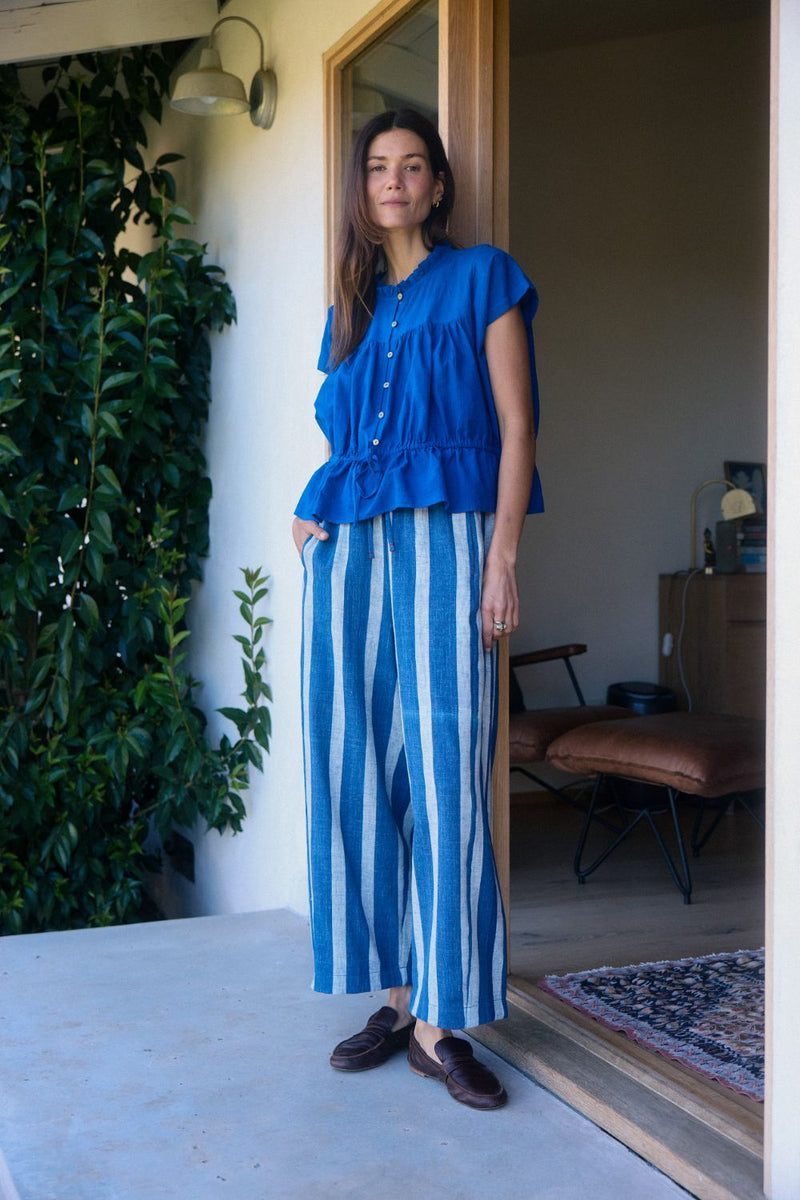 Easy Pants – Organic Indigo Stripe