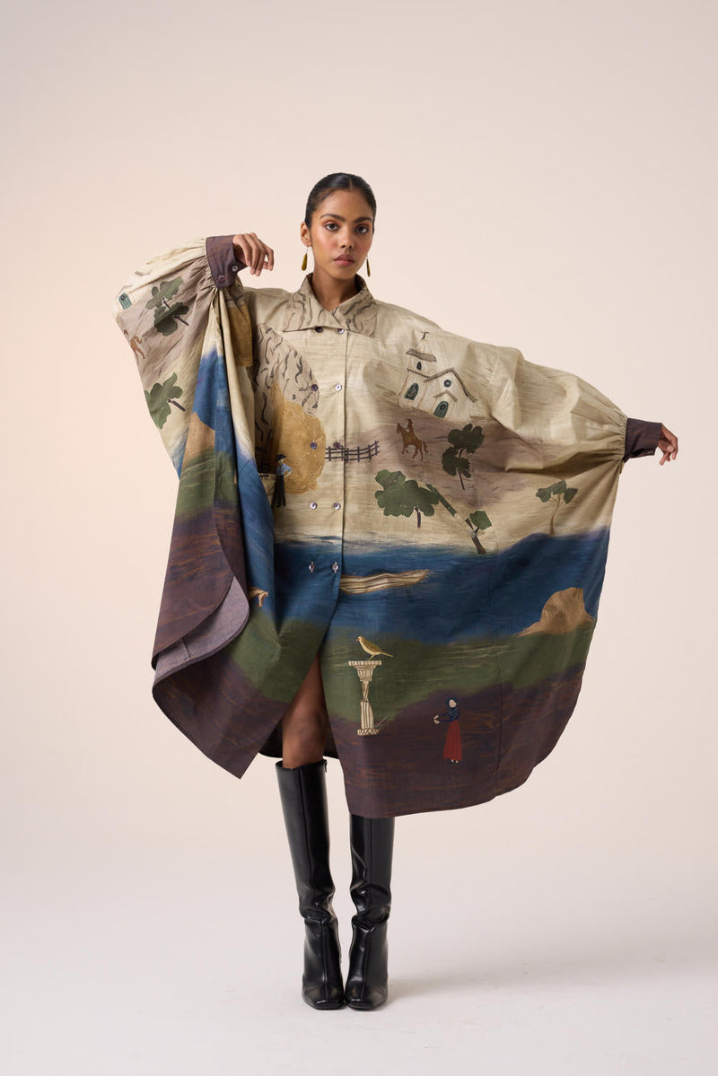 ECHO DRESS-VILLAGE PRINT cotton by CORD for women Worldwide