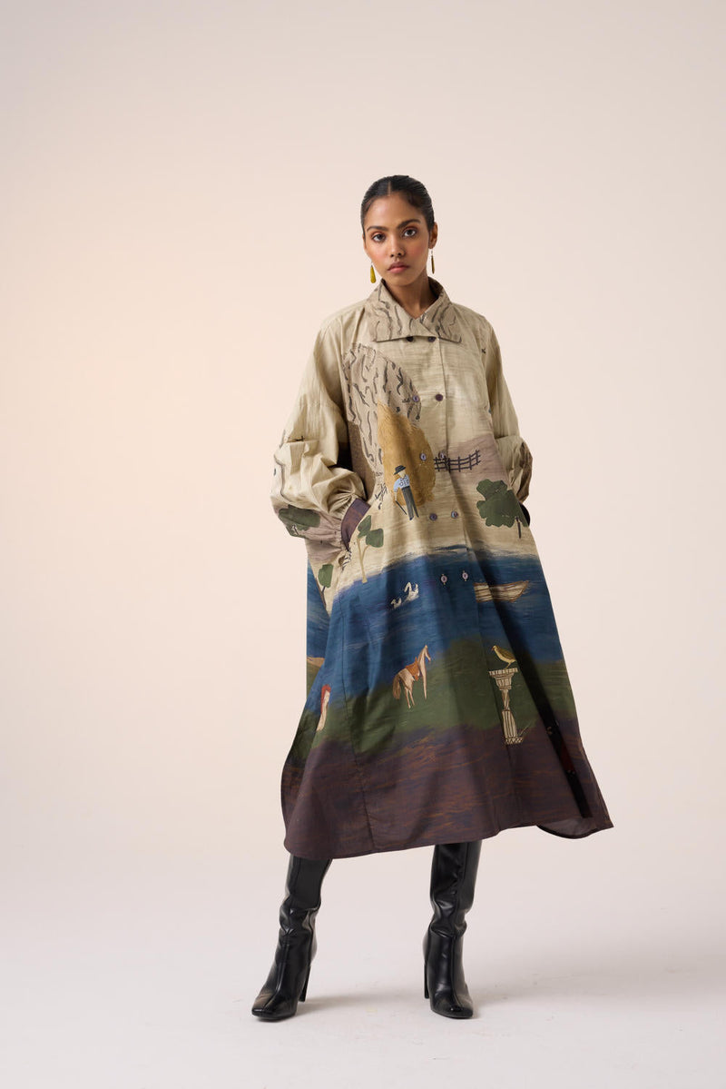 ECHO DRESS-VILLAGE PRINT cotton by CORD for women Worldwide