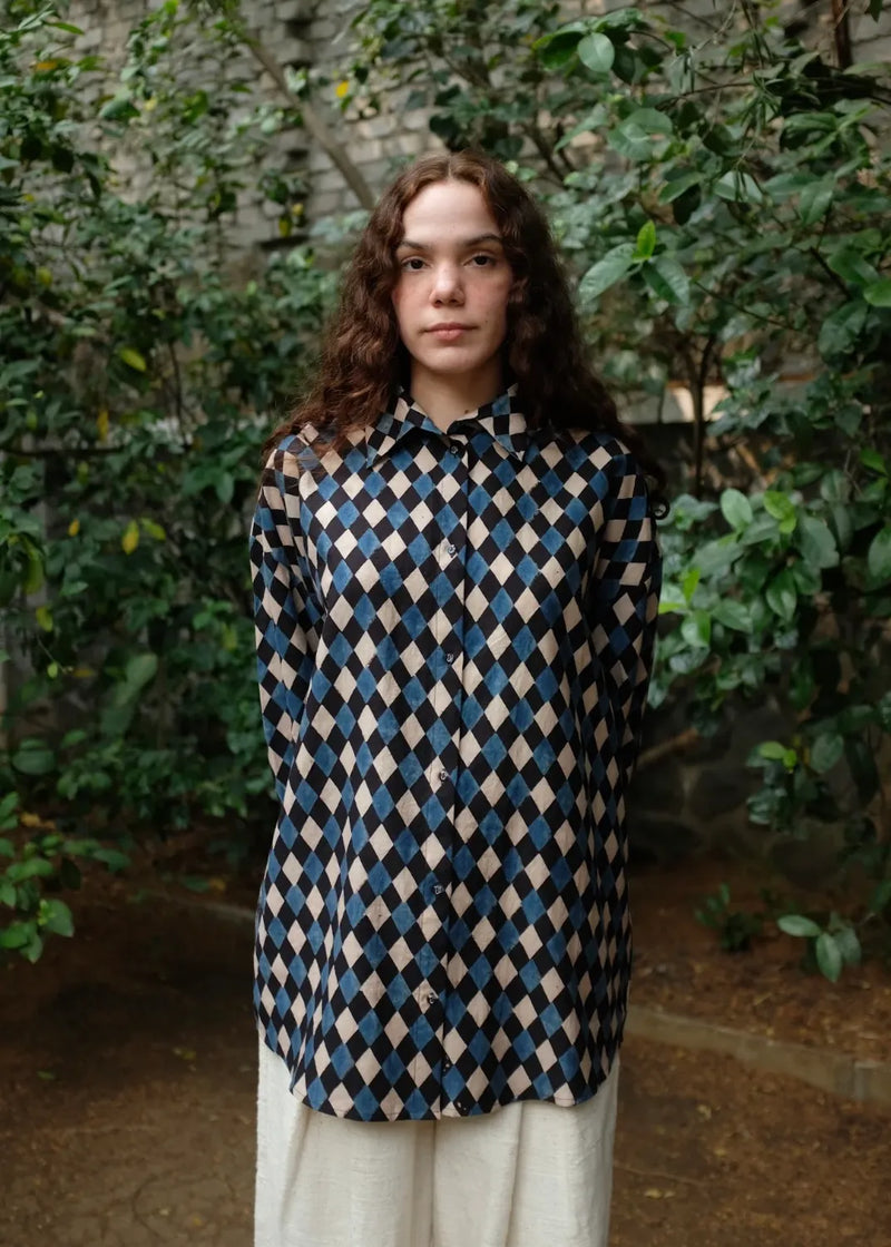 Eden - Ajrakh silk by MASON AND MILL in multi color for women Worldwide