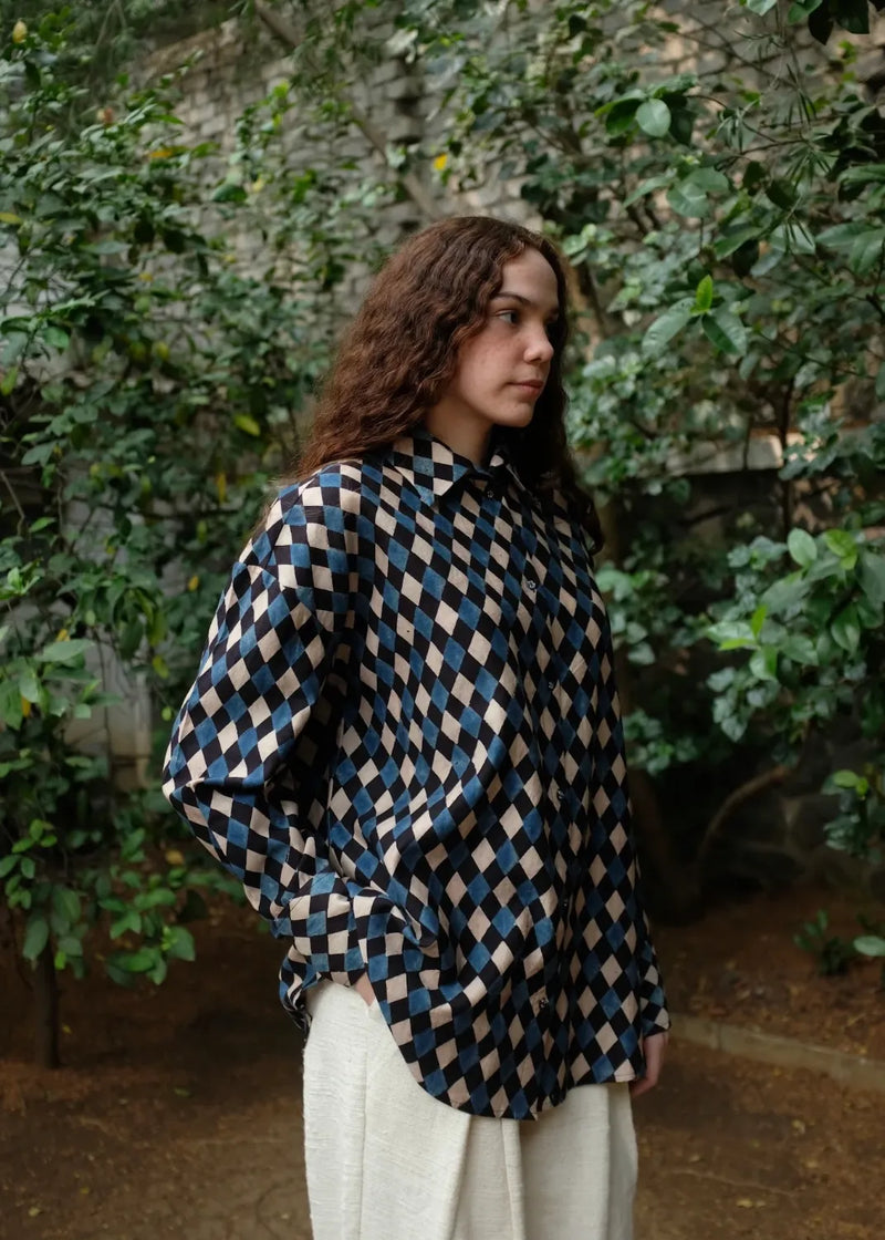 Eden - Ajrakh silk by MASON AND MILL in multi color for women Worldwide