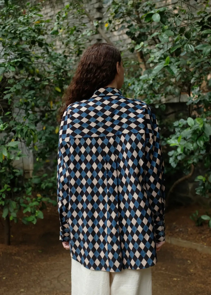 Eden - Ajrakh silk by MASON AND MILL in multi color for women Worldwide