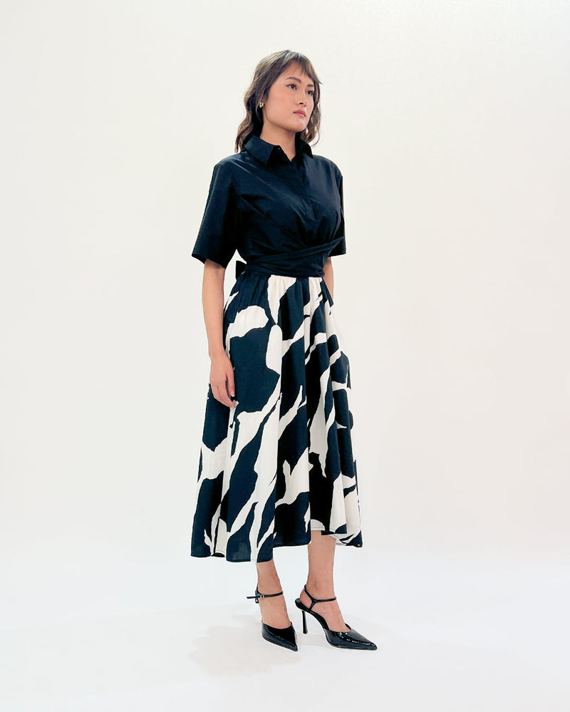 Stream Omi dress 100% cotton by Leh Studios in black color for women Worldwide